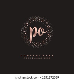 PO initial signature logo. handwriting logo template vector,