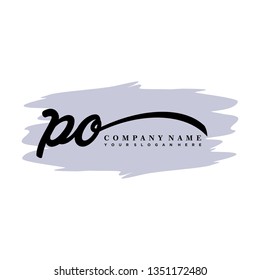 PO initial signature logo. handwriting logo template vector,