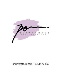PO initial signature logo. handwriting logo template vector,