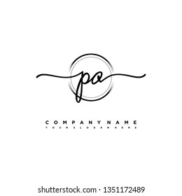 PO initial signature logo. handwriting logo template vector,