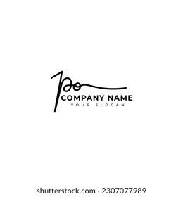 Po Initial signature logo vector design