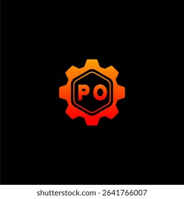PO Initials Tech Logo Vector Art Icons and Graphics