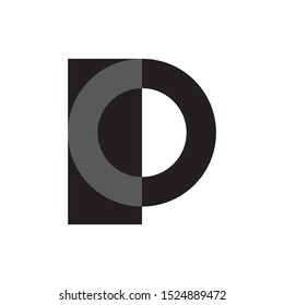 PO letter logo design vector
