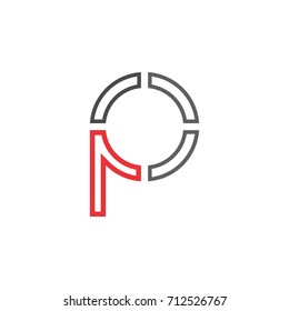 PO letter logo design vector