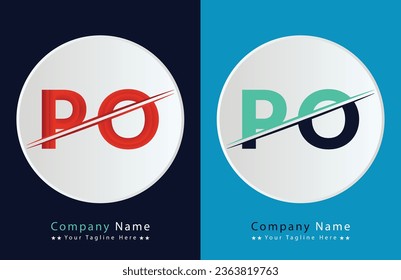 PO Letter Logo Template Illustration Design.