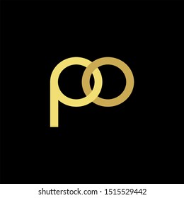 PO Letter monogram with abstrac concept style design