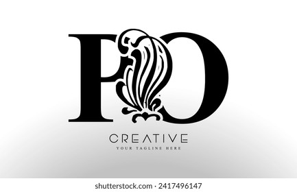 PO Letter Royal Luxury Logo template in vector art for Restaurant, Royalty, Boutique, Cafe, Hotel, Heraldic, Jewelry and Fashion.