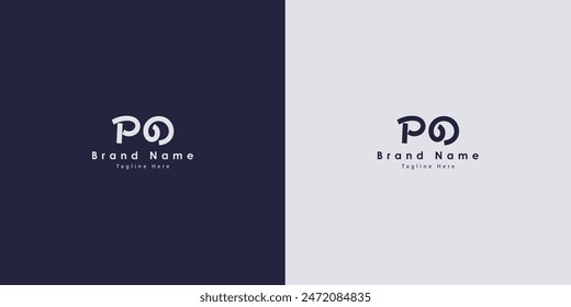 PO letters vector logo design
