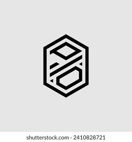 PO line geometric monogram with high quality professional design that will print well