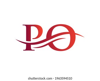 PO Linked Logo for business and company identity. Creative Letter PO Logo Vector with modern trendy