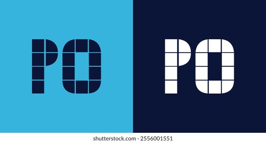 PO logo design with tile shape. Minimalist and modern vector illustration design suitable for business or brand