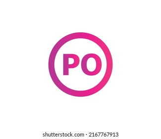 PO logo design vector template