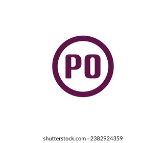 PO logo design vector template