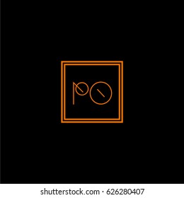 po logo letter initial, Abstract Polygonal Background Logo, design for Corporate Business Identity,flat icon, Alphabet letter