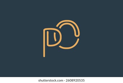 PO Minimalistic Line Art Logo Design with Abstract Lettering. Abstract minimalistic logo design featuring a sleek line art style.