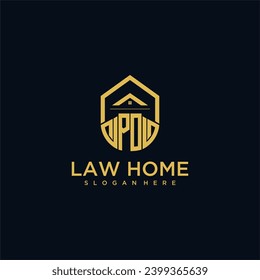 PO-Monogramm-Anfangslogo für Lawinenbaum mit Formgebung für Heimwerker