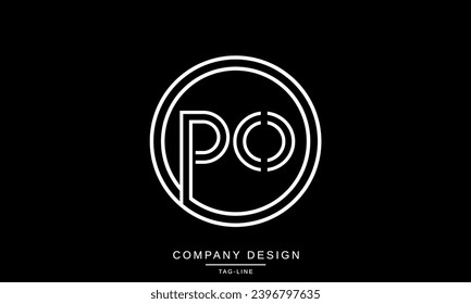PO, OP, Monogramm für abstrakte Buchstaben des Logos