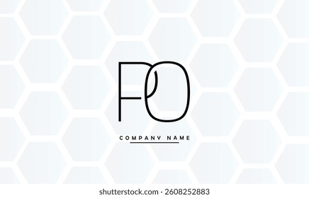 PO, OP Abstract Letters Logo Monogram