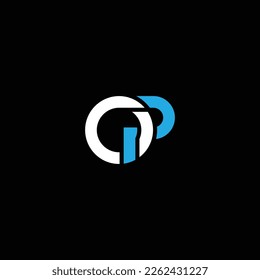 PO or OP abstract outstanding professional business awesome artistic branding company different colors illustration logo