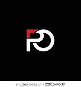 PO or OP abstract outstanding professional business awesome artistic branding company different colors illustration logo
