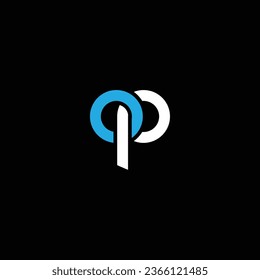PO or OP abstract outstanding professional business awesome artistic branding company different colors illustration logo