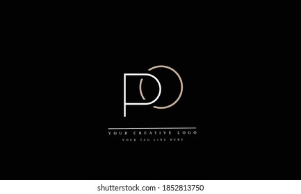 PO OP abstract vector logo monogram template