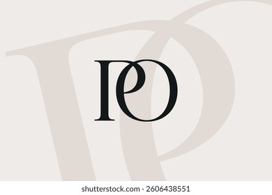 PO or OP letter logo icon design. Classic style luxury initials monogram.
