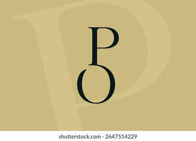 Projeto do ícone do logotipo da carta PO ou OP. Monograma de iniciais de luxo estilo clássico.