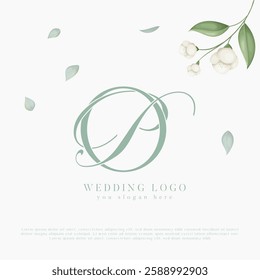 PO, OP Wedding Monogram Initial Letters Logo