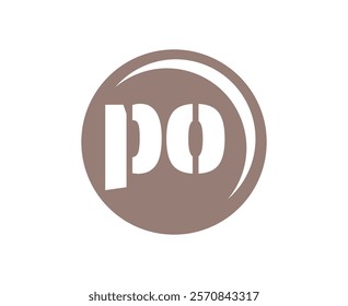 PO sport emblem or team logotype. Ball logo with a combination of Initial letter P and O for balls shop, sports company, training, club badge. Vector illustration.