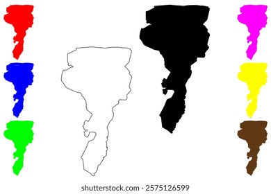 Poa city (Federative Republic of Brazil, Sao Paulo state) map vector illustration, scribble sketch Poá map