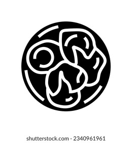 poached egg glyph icon vector. poached egg sign. isolated symbol illustration