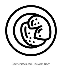 poached egg line icon vector. poached egg sign. isolated contour symbol black illustration