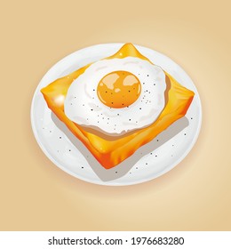 
Poached egg on toast vetor