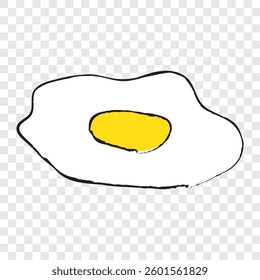 Poached egg vector. Scrambled eggs eps vector illustration. Vector Fried Egg. Breakfast with fried egg.