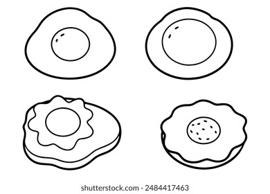 Ilustración detallada de la línea de los huevos escalfados