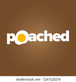 Poached Typography with Fried Egg Vector Illustration