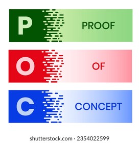 POC - Proof of Concept acronym. business concept background. vector illustration concept with keywords and icons. lettering illustration with icons for web banner, flyer