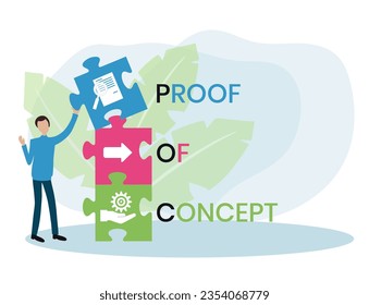 POC - Proof of Concept acronym. business concept background. vector illustration concept with keywords and icons. lettering illustration with icons for web banner, flyer