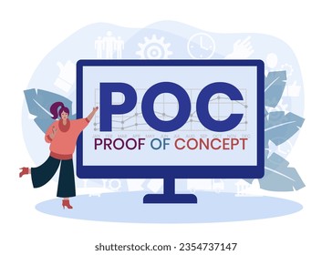 POC - Proof of Concept acronym. business concept background. vector illustration concept with keywords and icons. lettering illustration with icons for web banner, flyer