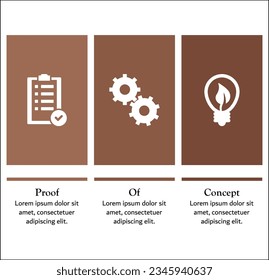 POC - Prueba del acrónimo conceptual. Plantilla infográfica con iconos