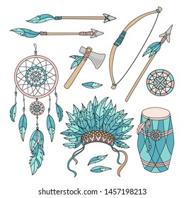 POCAHONTAS GOODS American Indians Vector Illustration Set