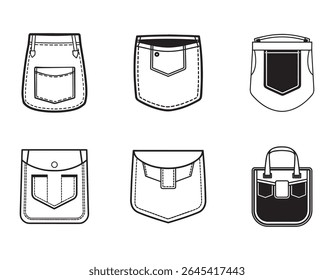 detalhes empacotados ícone do esboço silhueta vetor ilustração
