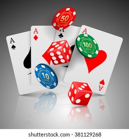 Pocker casino gambling. vector