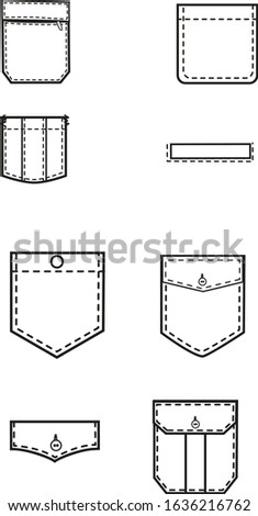 Pocket Assorted Styles Fashion Flat Templates
