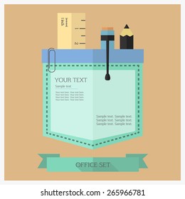 Pocket background with business tools
