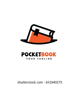 Pocket book logo template design. Vector illustration.