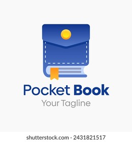 Pocket Book Logo Vector Illustration. Template Design Idea Combining Pocket and Book Shape