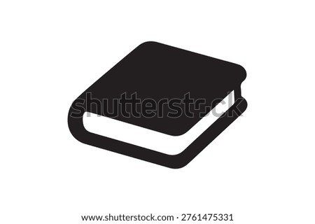 Pocket Book Silhouette Icon, Compact Reading Education Symbol Vector