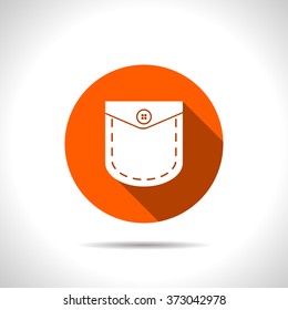 pocket with button vector icon